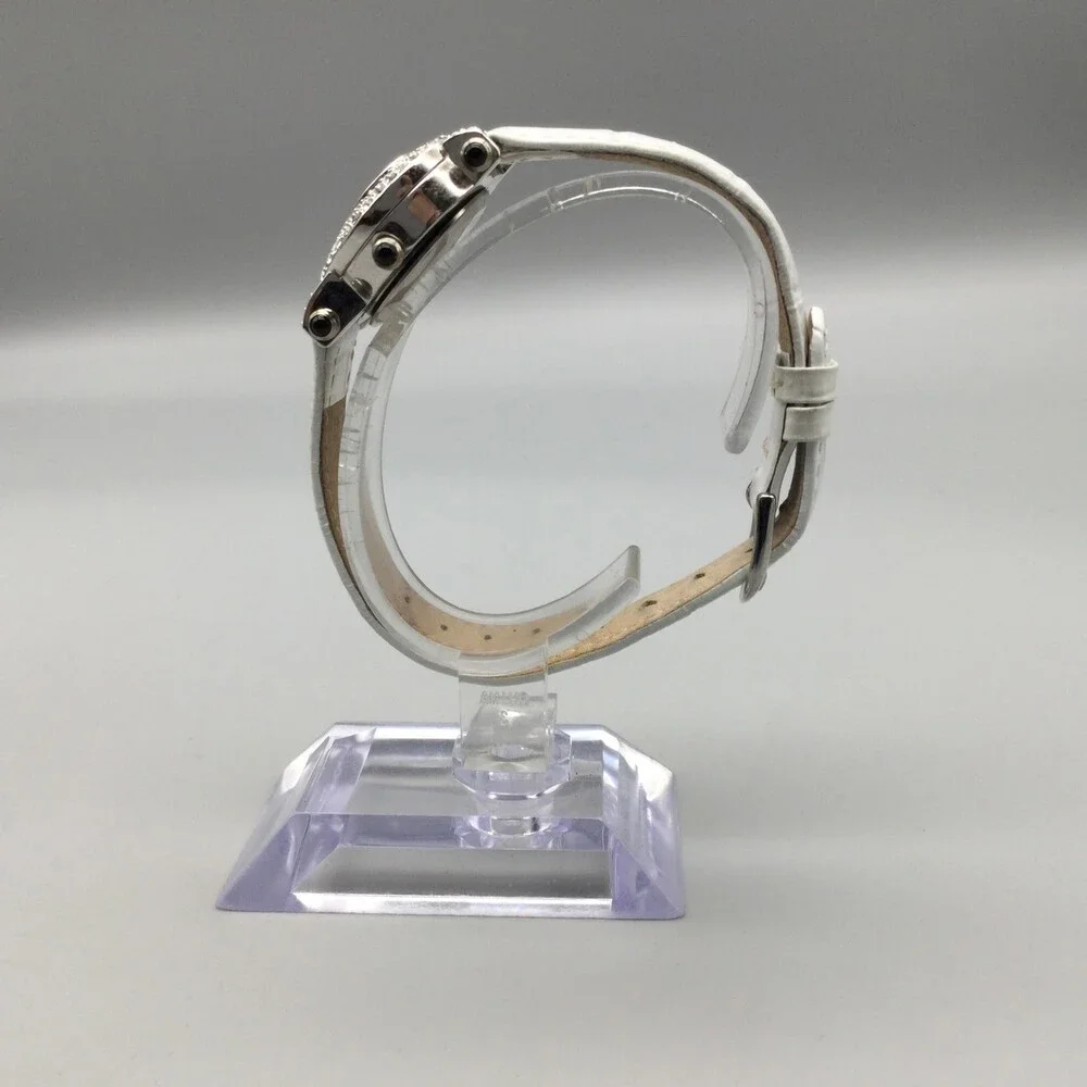 Suzanne Somers Heart Crystal Women Watch 26mm Silver Tone Rhinestone New Battery